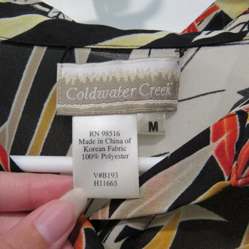 (PRICE IS FIRM!)Coldwater Creek Floral/Leafy, Autumn Vibe Blouse - Picture 2 of 10
